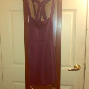 Purple short dress with back out